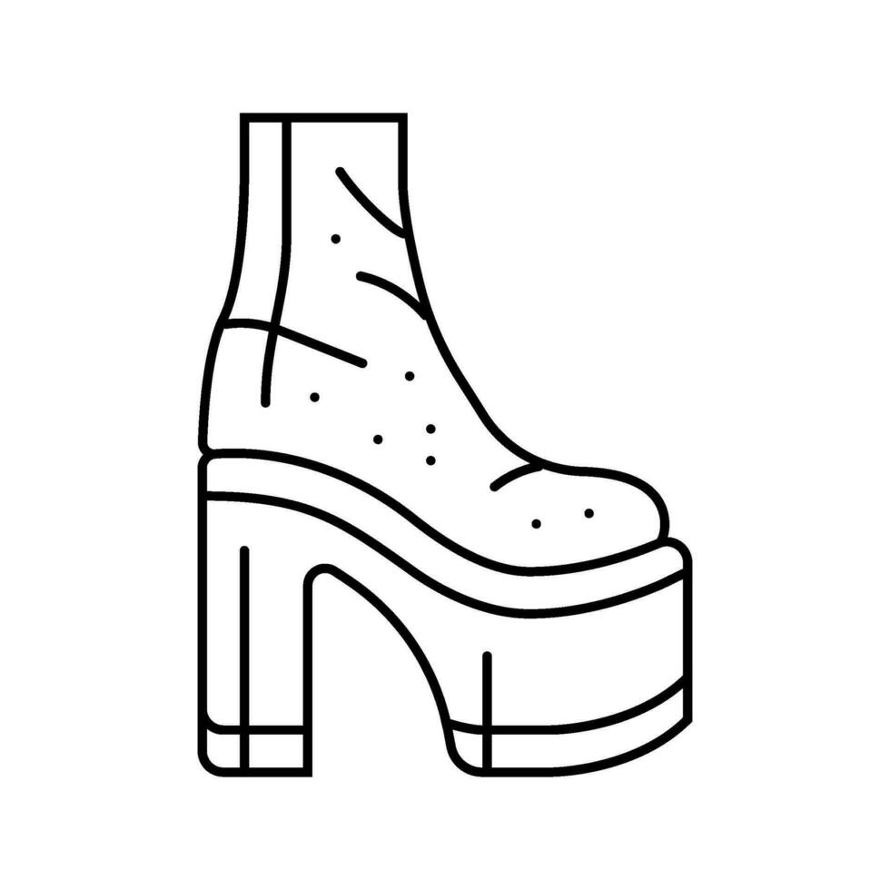 plataforma Zapatos disco fiesta línea icono vector ilustración