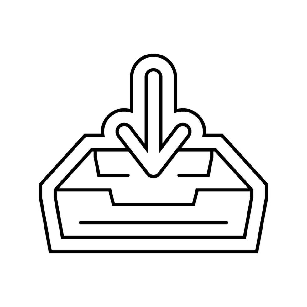 abierto letra caja cargando buzón línea icono vector ilustración