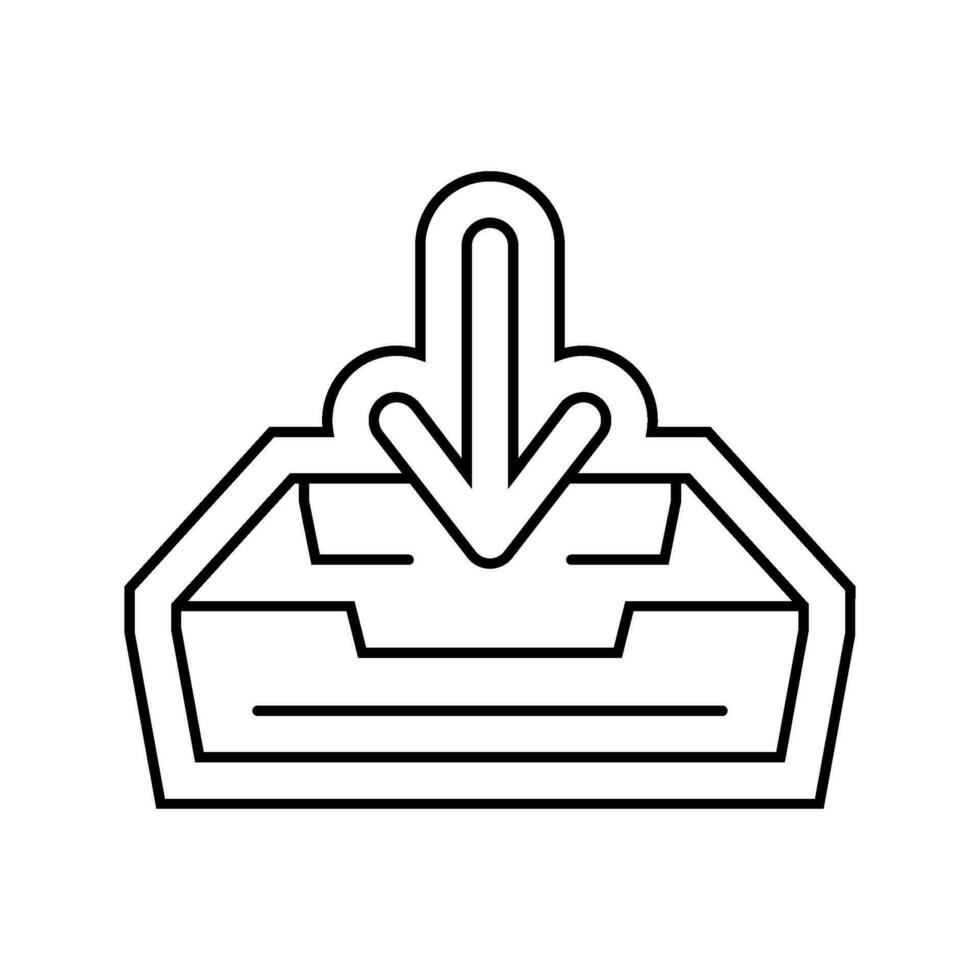 open letter box loading mailbox line icon vector illustration