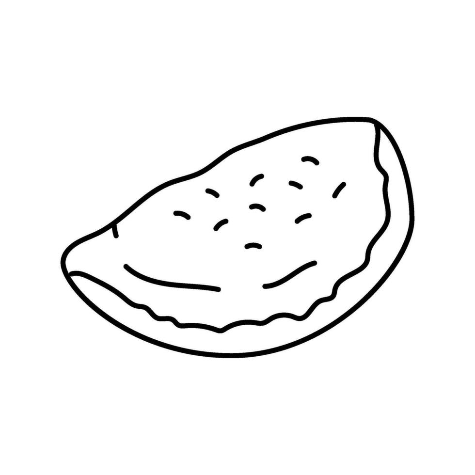 calzone pizza italian cuisine line icon vector illustration