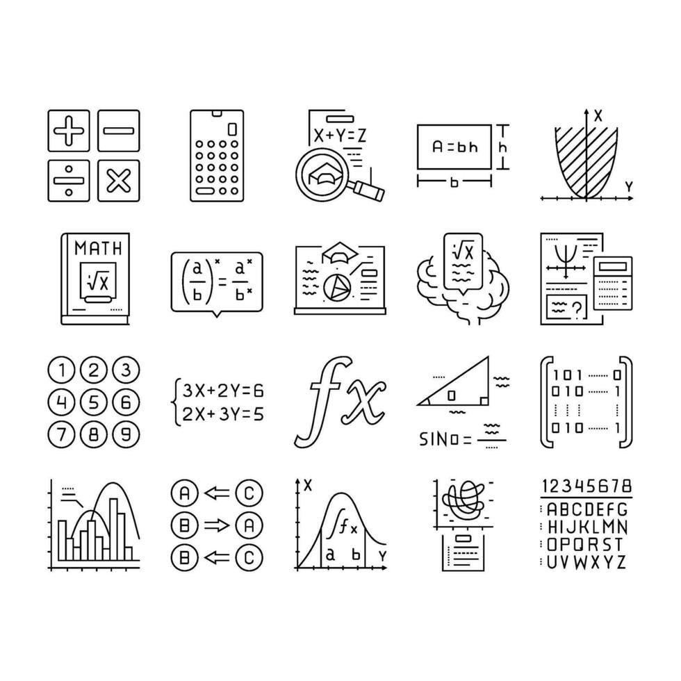 math education school science icons set vector