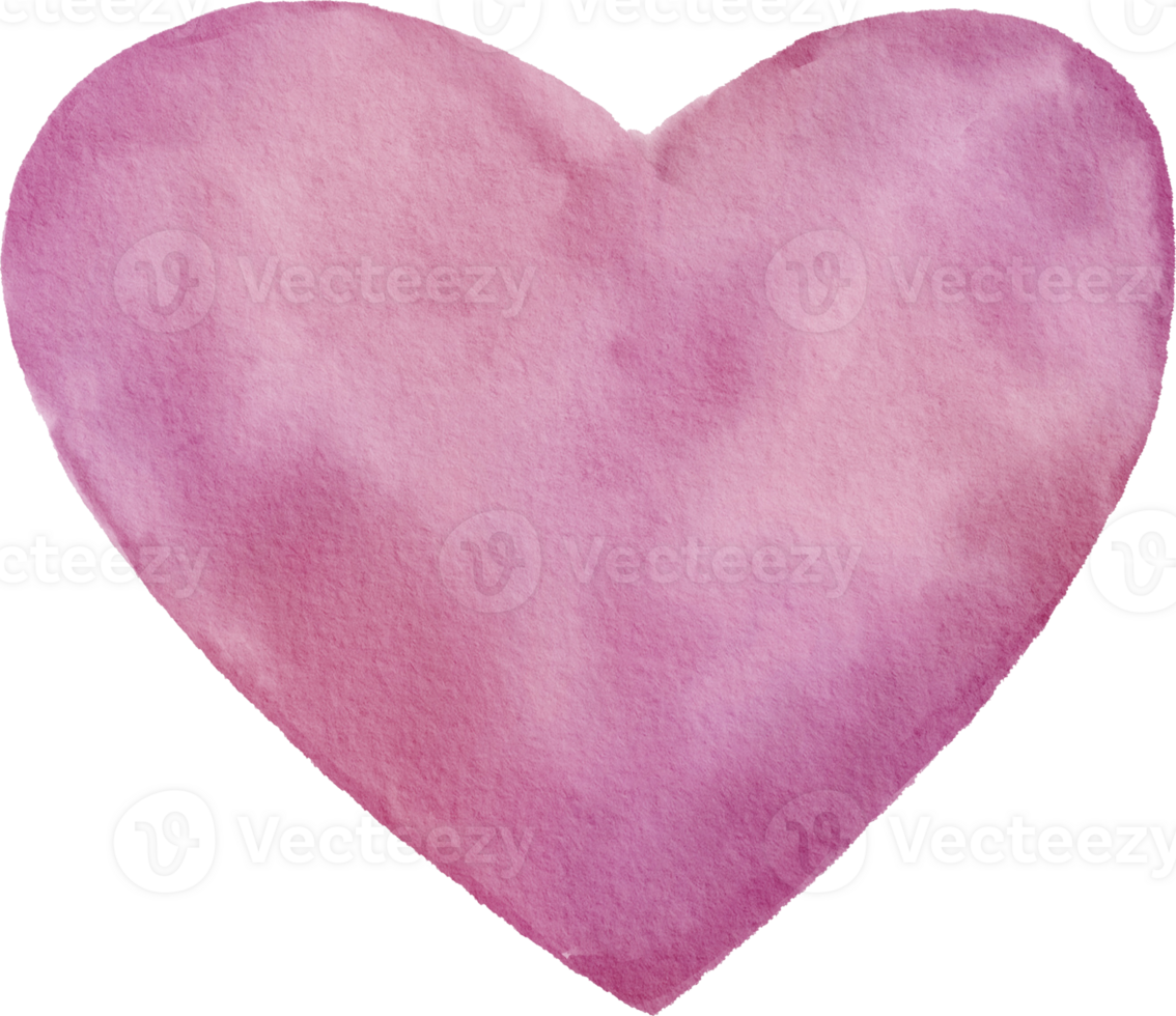 rosado acuarela corazón elemento clipart png