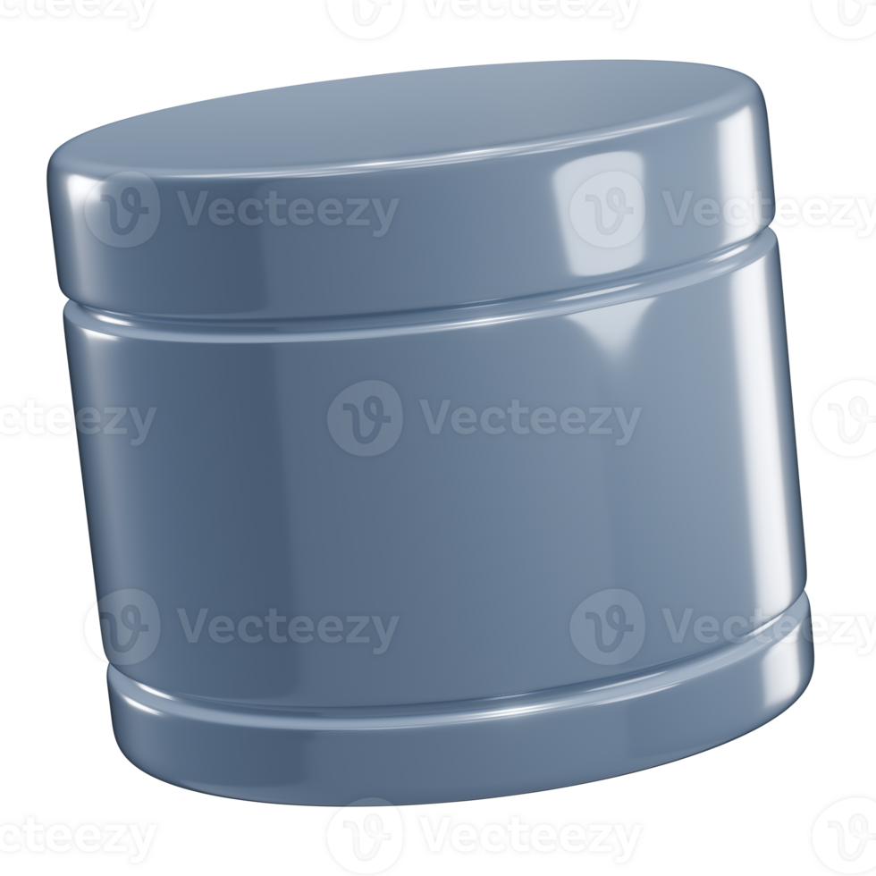 Cute Blue Herb Grinder 3D Object Transparent Background png