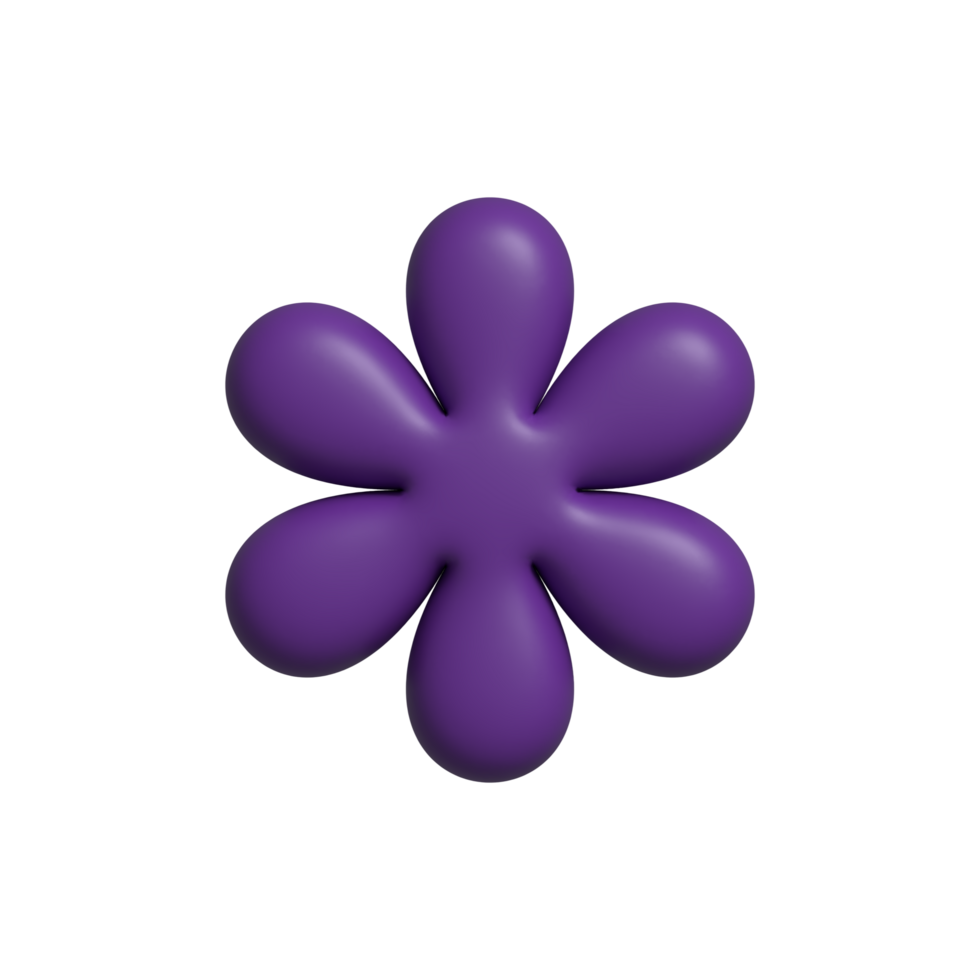 viola 3d pastello fiore nel di moda plastica stile. gratuito png