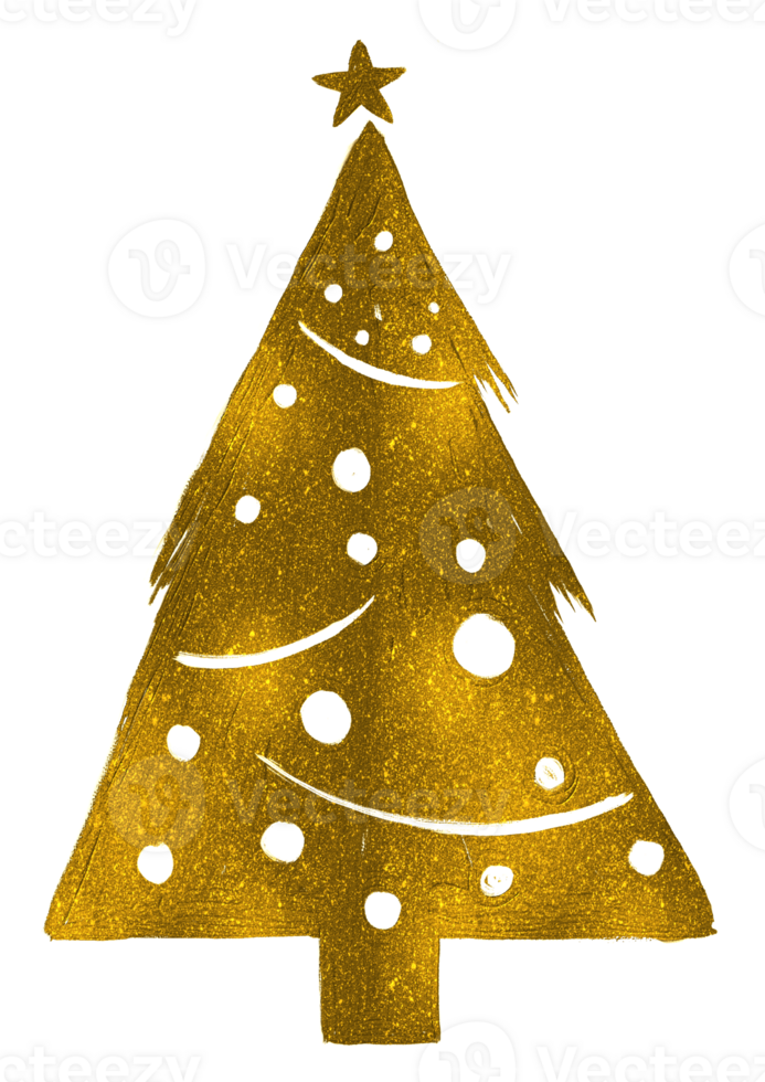 ouro brilhar partículas Natal árvore com Estrela png