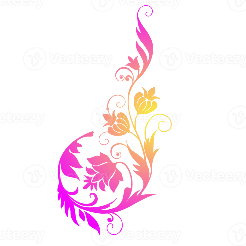 a colorful floral design on a transparent background png