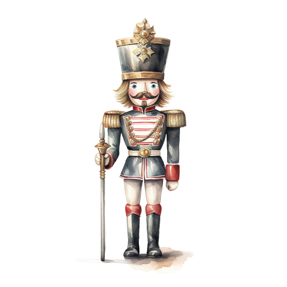 AI generated Nutcracker For Christmas Event. Watercolor Style. AI Generated png