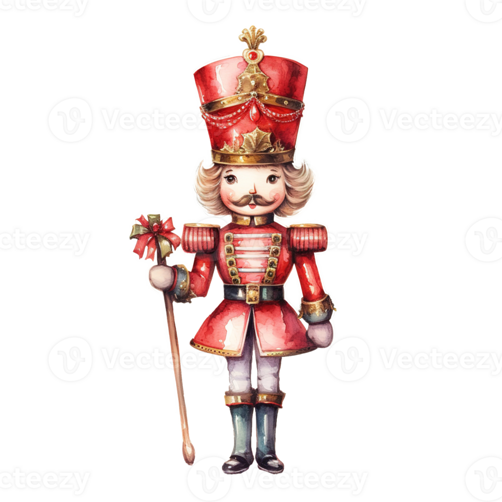 AI generated Nutcracker For Christmas Event. Watercolor Style. AI Generated png