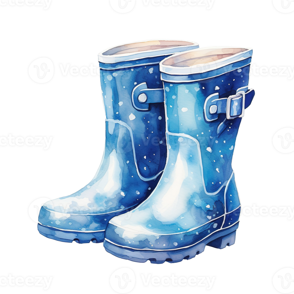 AI generated Kids Rainboots For Christmas Event. Watercolor Style. AI Generated png