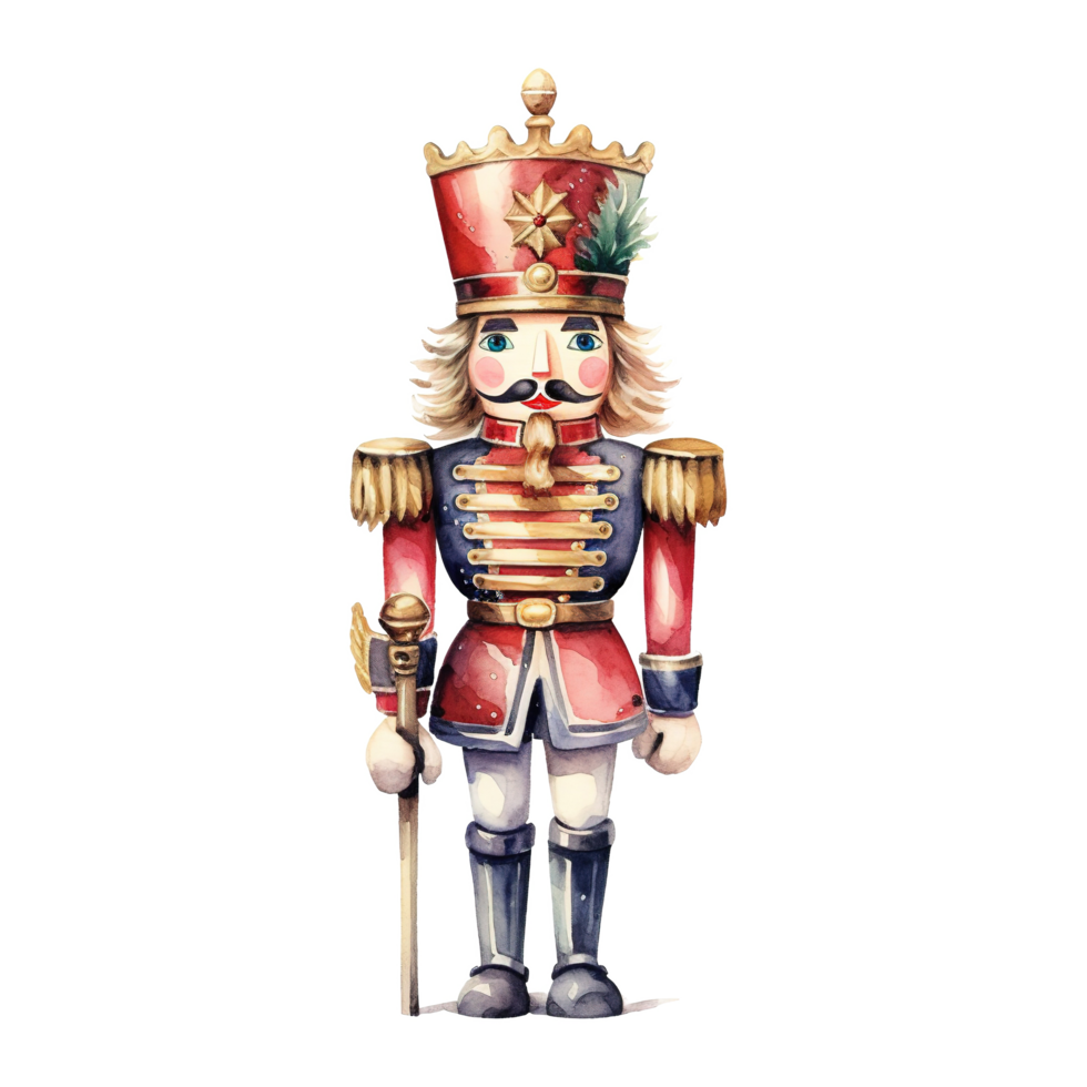 AI generated Nutcracker For Christmas Event. Watercolor Style. AI Generated png