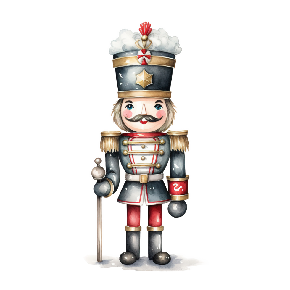 AI generated Nutcracker For Christmas Event. Watercolor Style. AI Generated png