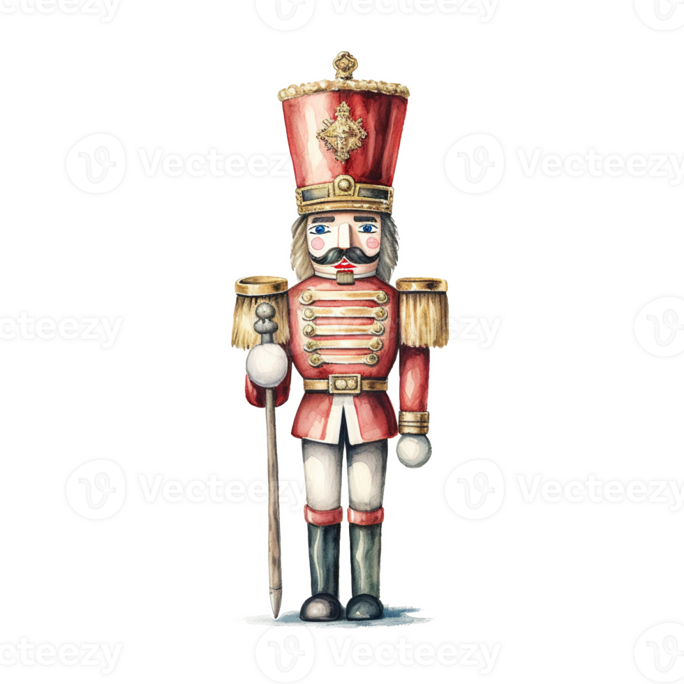 AI generated Nutcracker For Christmas Event. Watercolor Style. AI Generated png