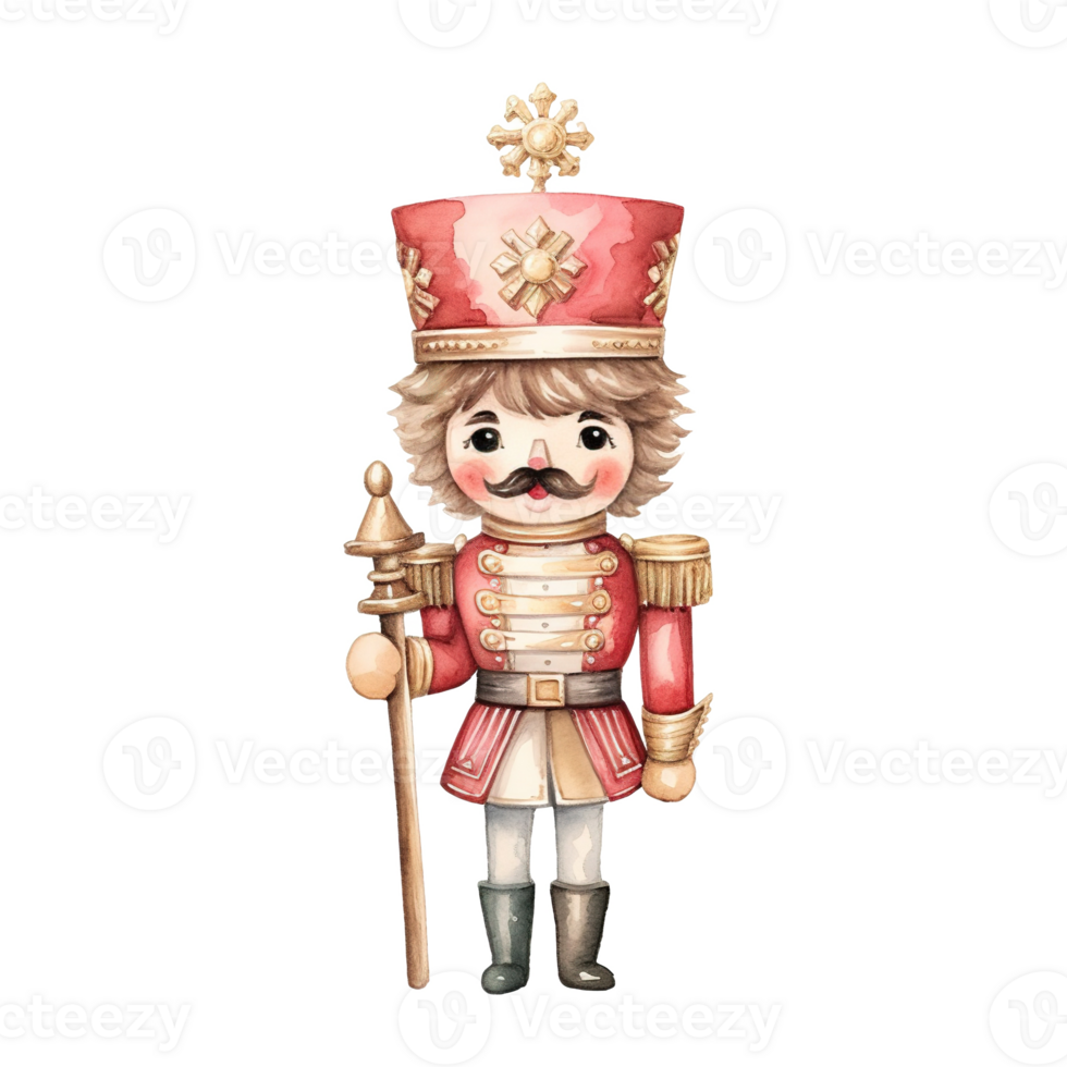 AI generated Nutcracker For Christmas Event. Watercolor Style. AI Generated png
