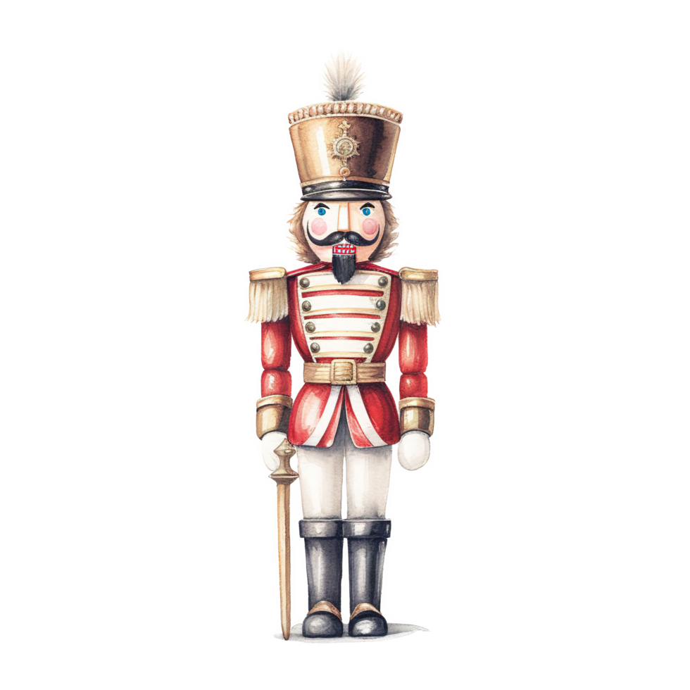 AI generated Nutcracker For Christmas Event. Watercolor Style. AI Generated png