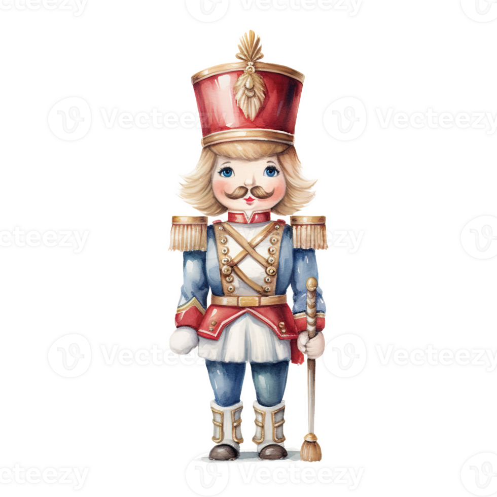 AI generated Nutcracker For Christmas Event. Watercolor Style. AI Generated png
