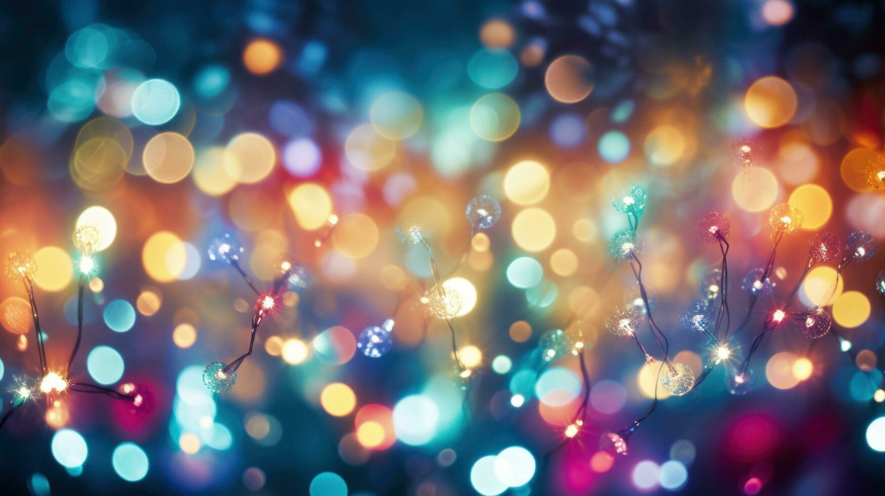 AI generated A bokeh effect photo of colorful Christmas lights