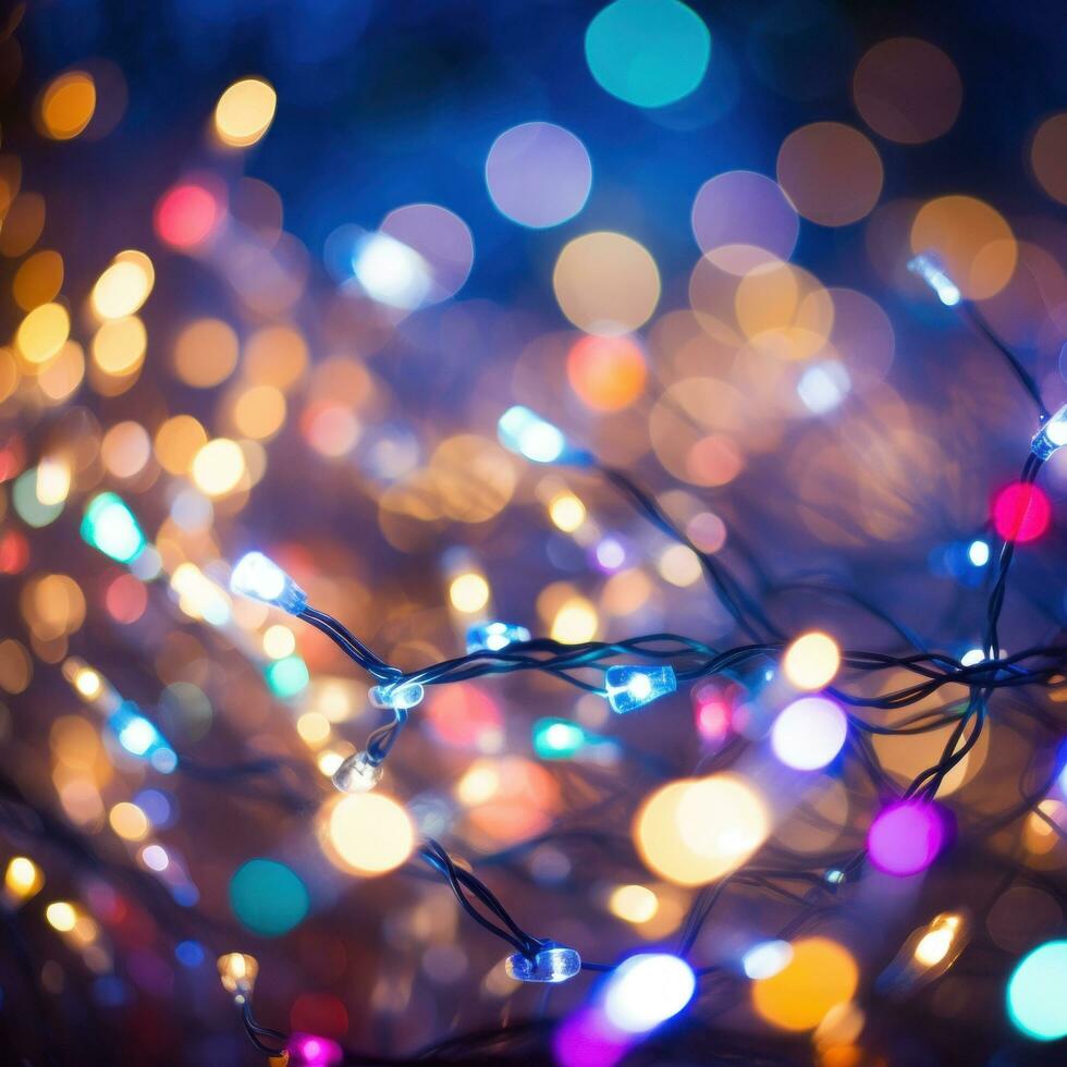 AI generated A bokeh effect photo of colorful Christmas lights