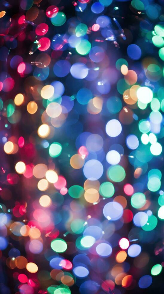 AI generated A bokeh effect photo of colorful Christmas lights