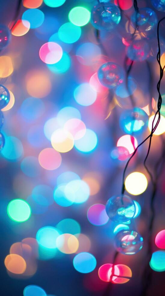 AI generated A bokeh effect photo of colorful Christmas lights