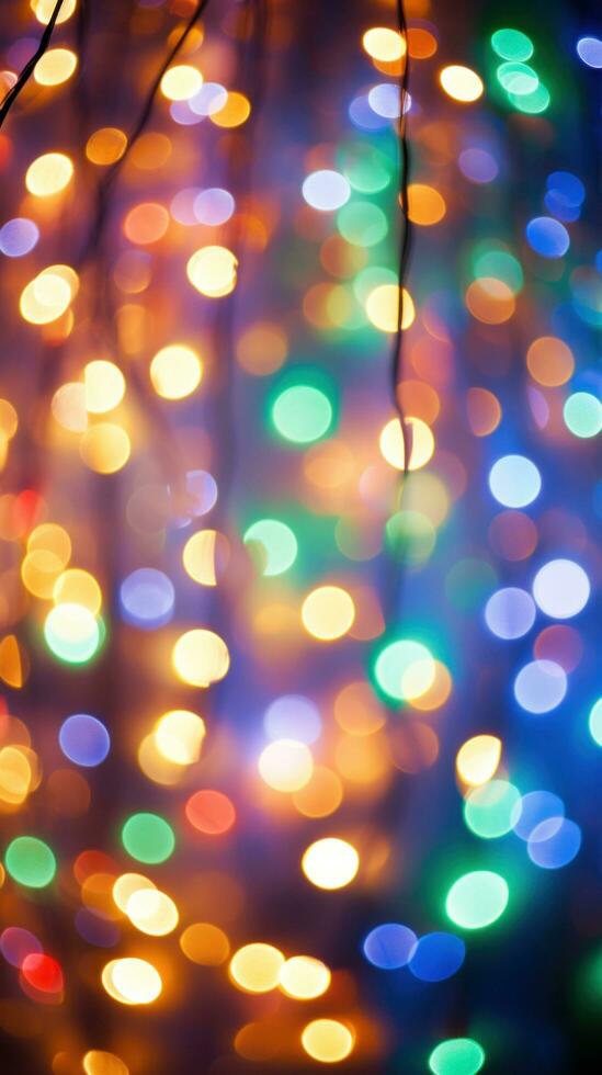 AI generated A bokeh effect photo of colorful Christmas lights