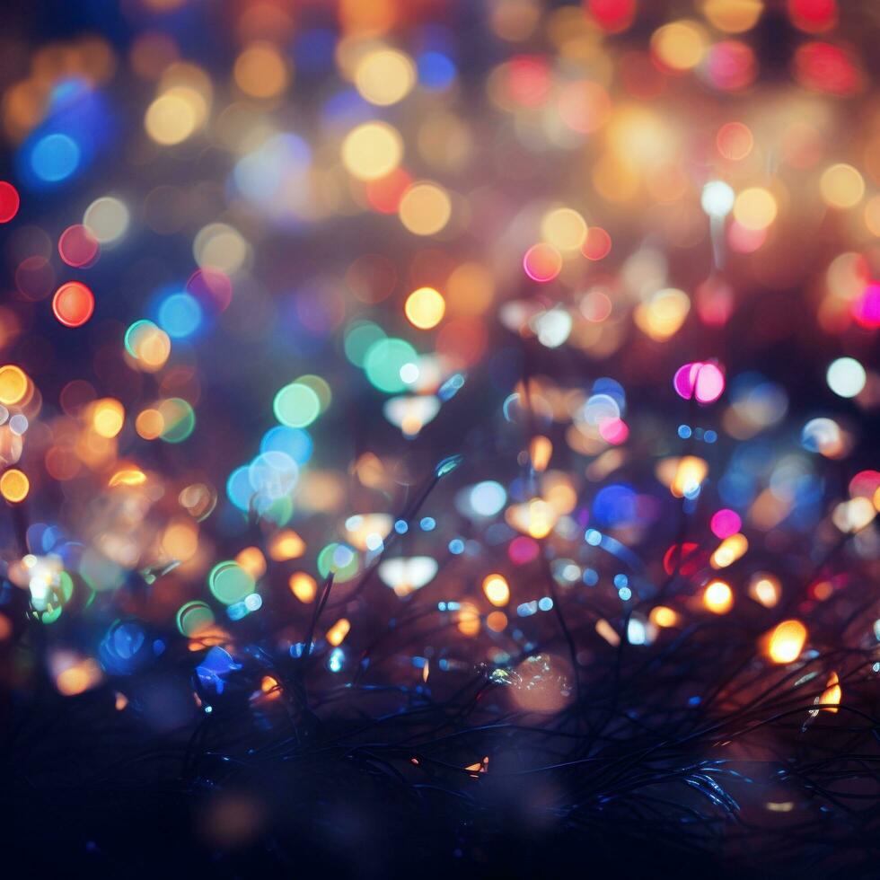 AI generated A bokeh effect photo of colorful Christmas lights