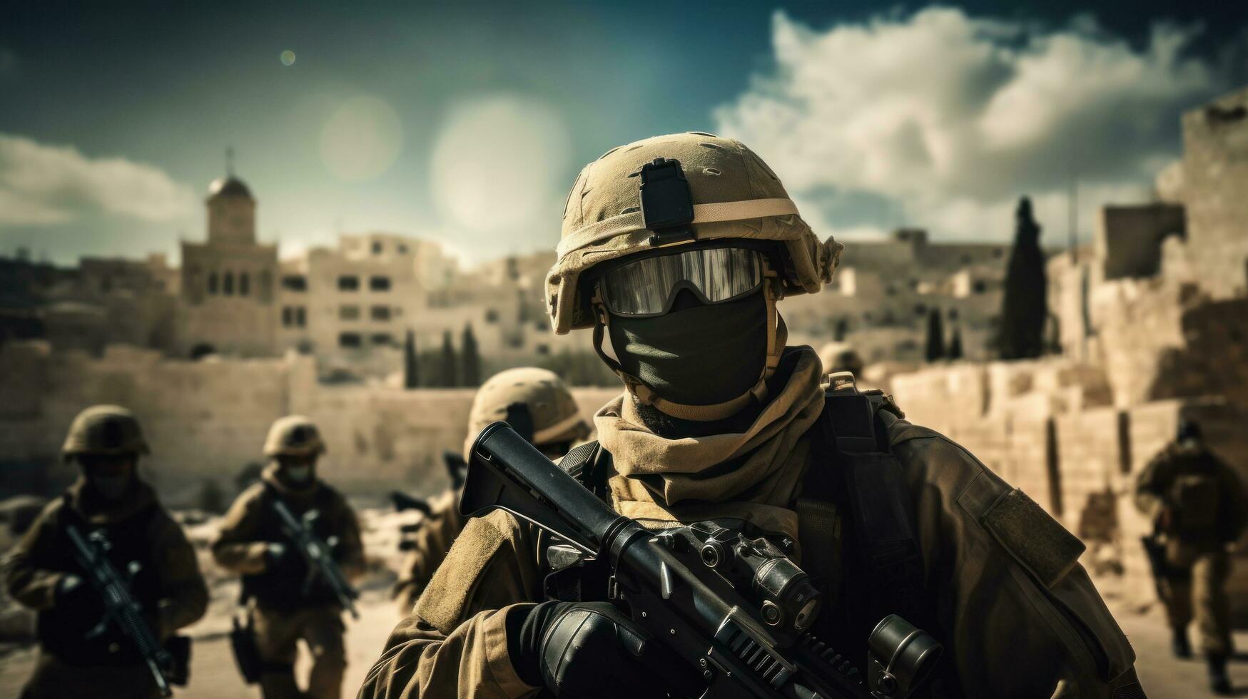 AI generated The military conflict has resulted in numerous casualties and human suffering. photo