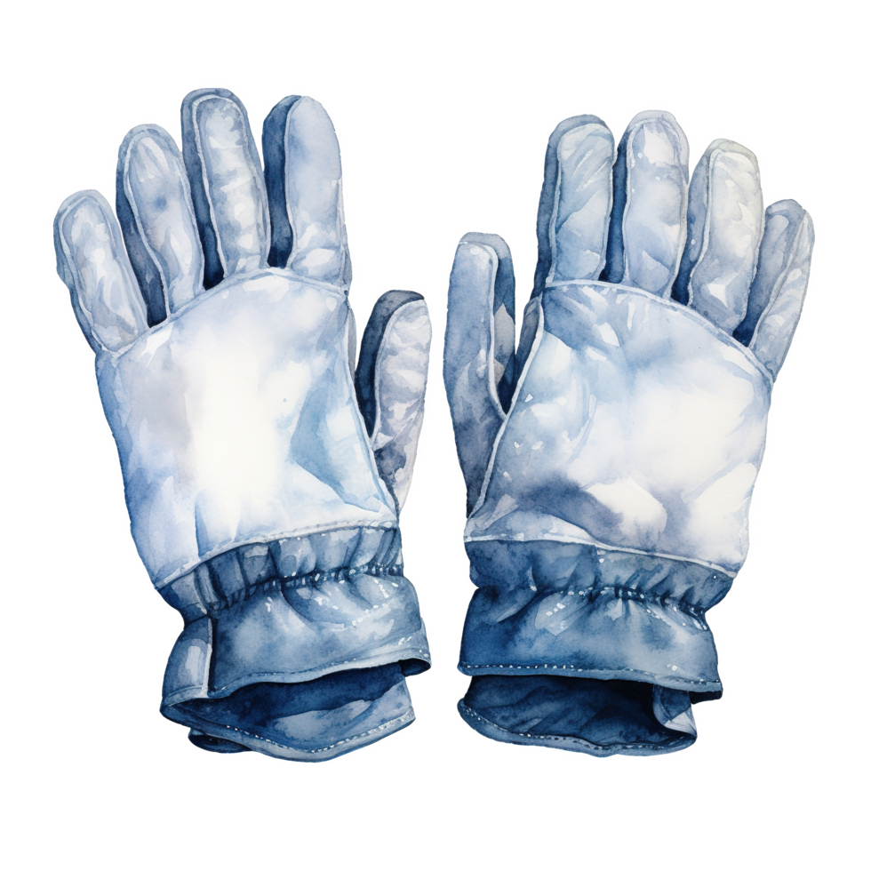 AI generated Winter Gloves For Christmas Event. Watercolor Style. AI Generated png