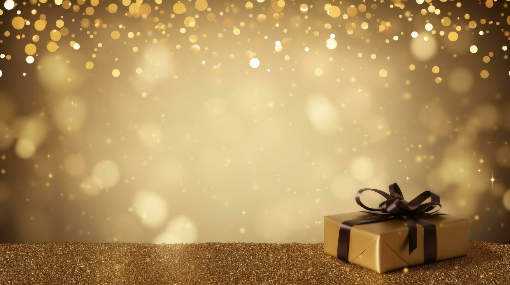 AI generated An elegant gold glitter background for a message, suitable for a sophisticated celebration photo