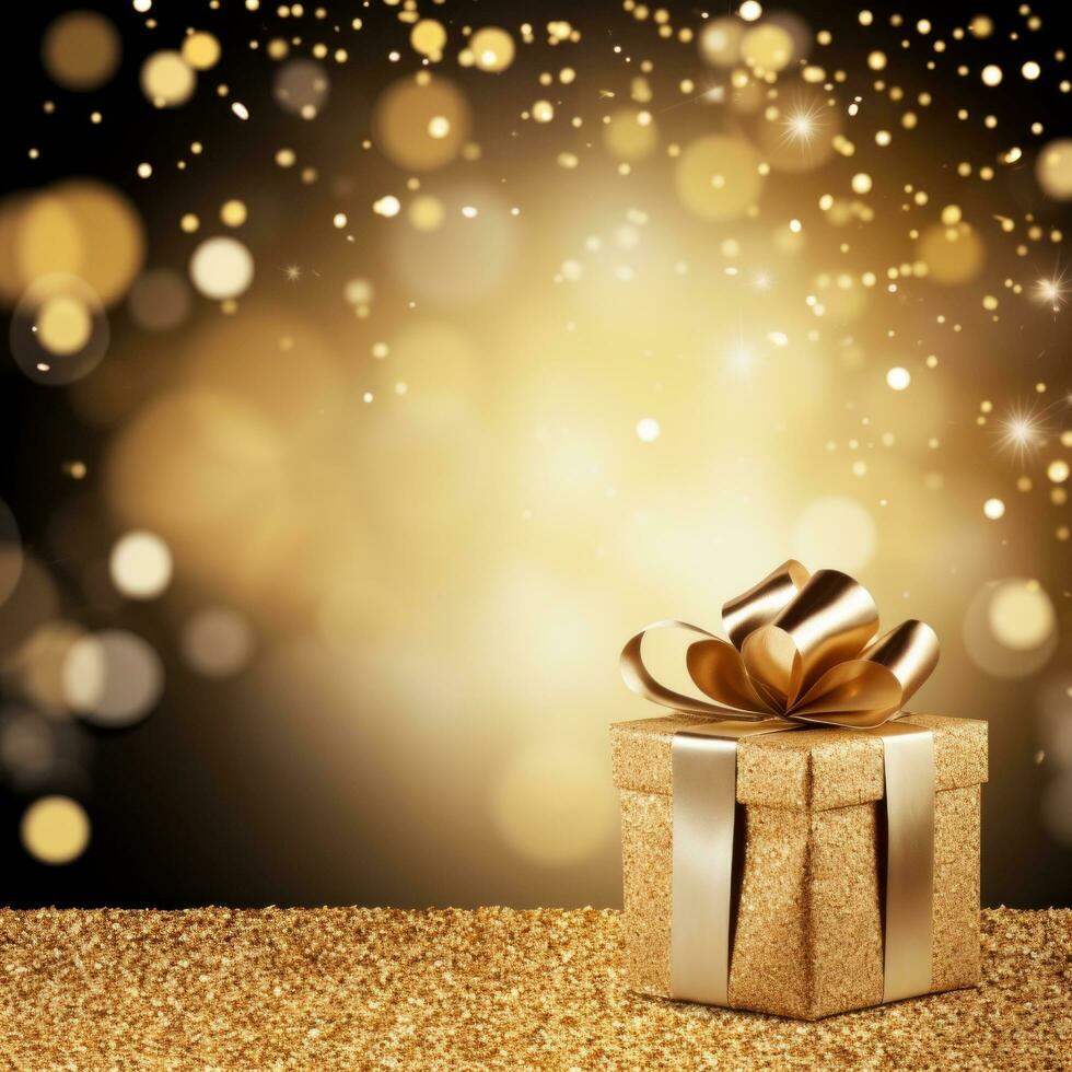 AI generated An elegant gold glitter background for a message, suitable for a sophisticated celebration photo