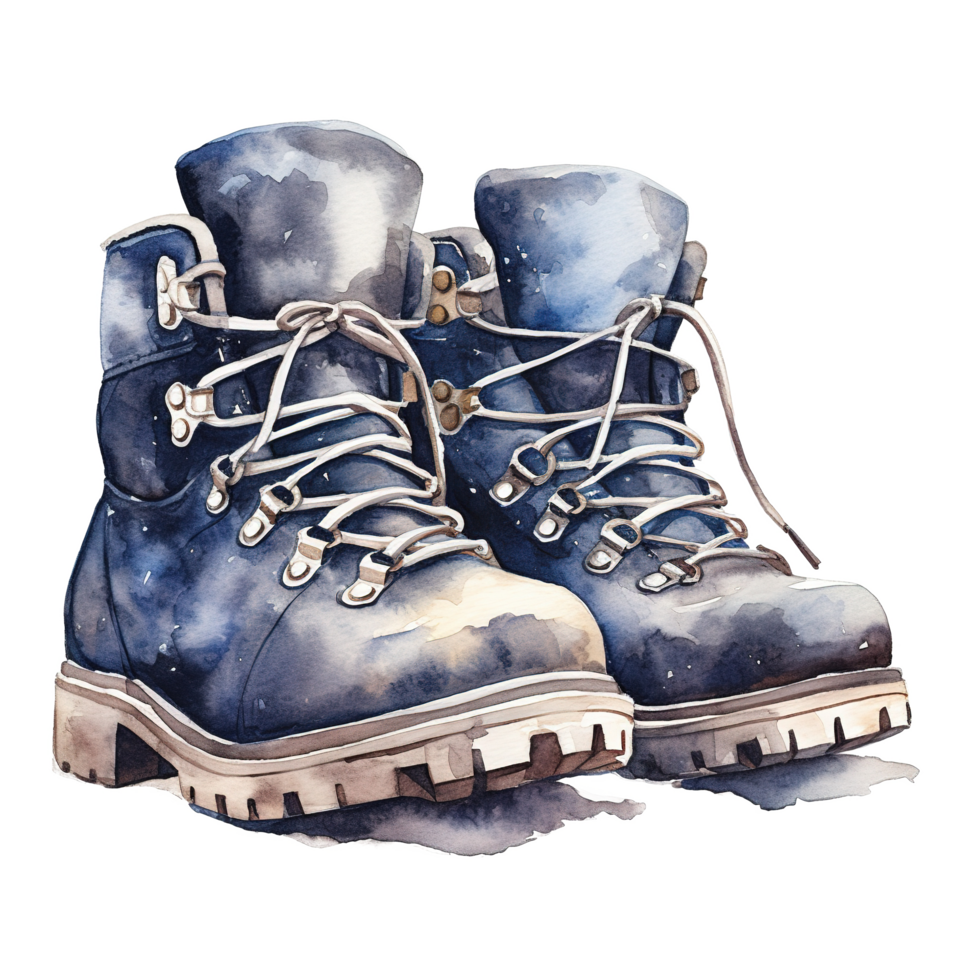AI generated Winter Boots For Christmas Event. Watercolor Style. AI Generated png
