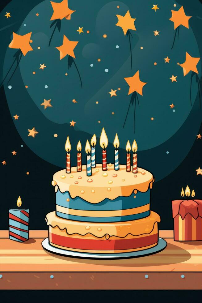 AI generated A rustic wood grain background with space for custom text for cozy and intimate birthday celebration photo