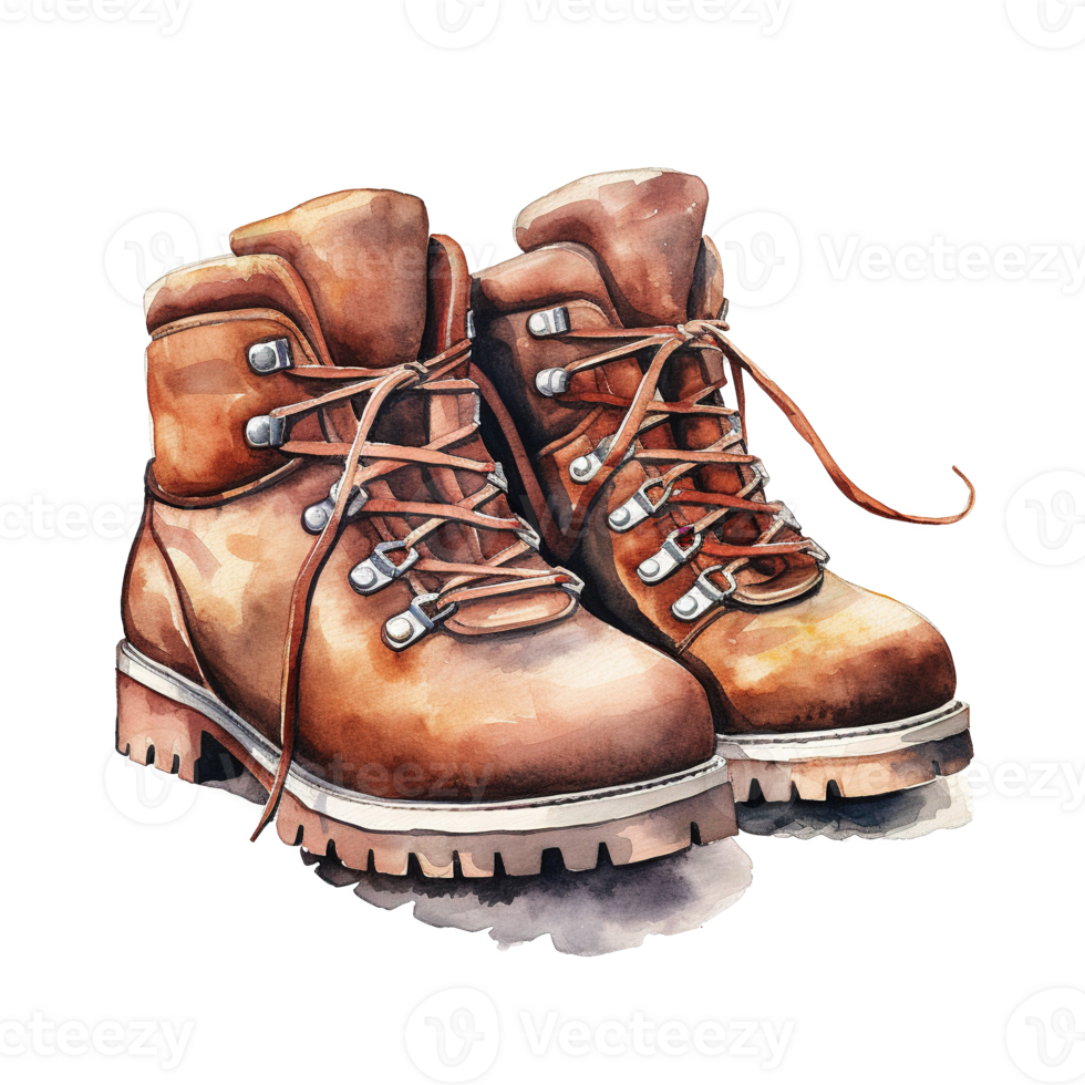 AI generated Winter Boots For Christmas Event. Watercolor Style. AI Generated png