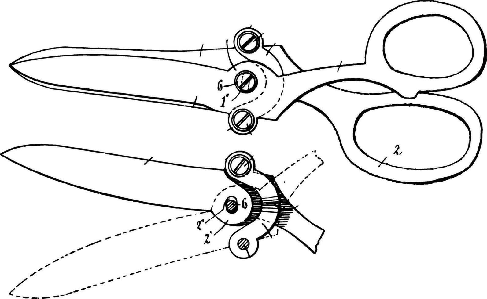 Large Pair of Scissors vintage illustration. 35457546 Vector Art at