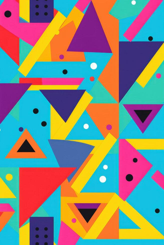 AI generated A bold and colorful geometric background with a customizable message photo