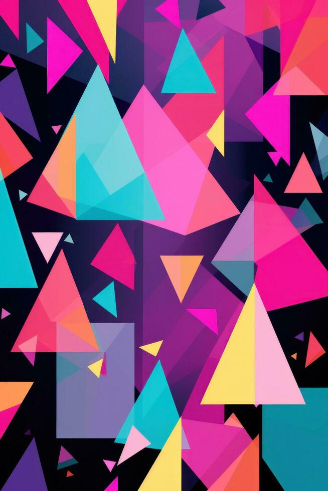 AI generated A bold and colorful geometric background with a customizable message photo