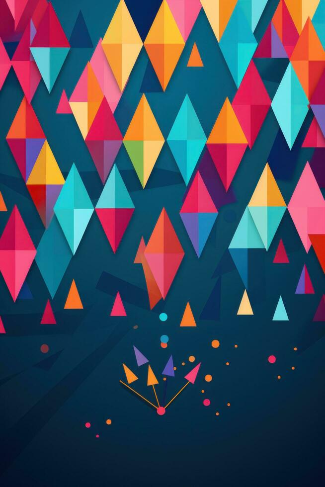 AI generated A bold and colorful geometric background with a customizable message photo