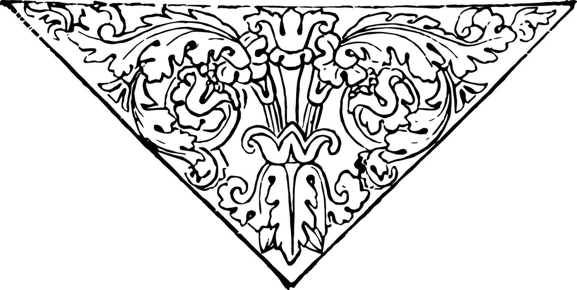 Banner contains floral designs vintage engraving. vector