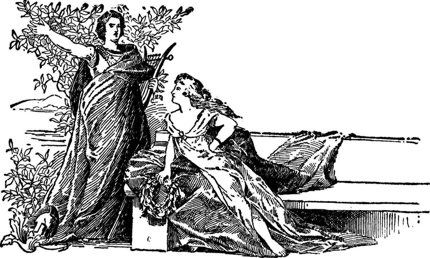 Alcaeus, vintage illustration vector