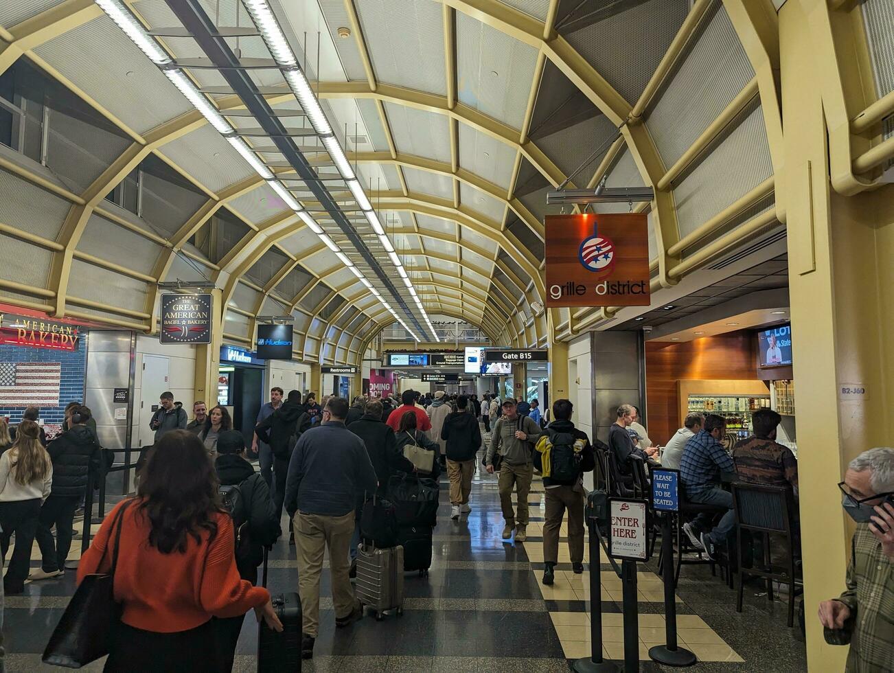 WASHINGTON, ARLINGTON, USA - 12.10.2023 Interior corridor of Ronald Reagan Washington National Airport in Arlington photo