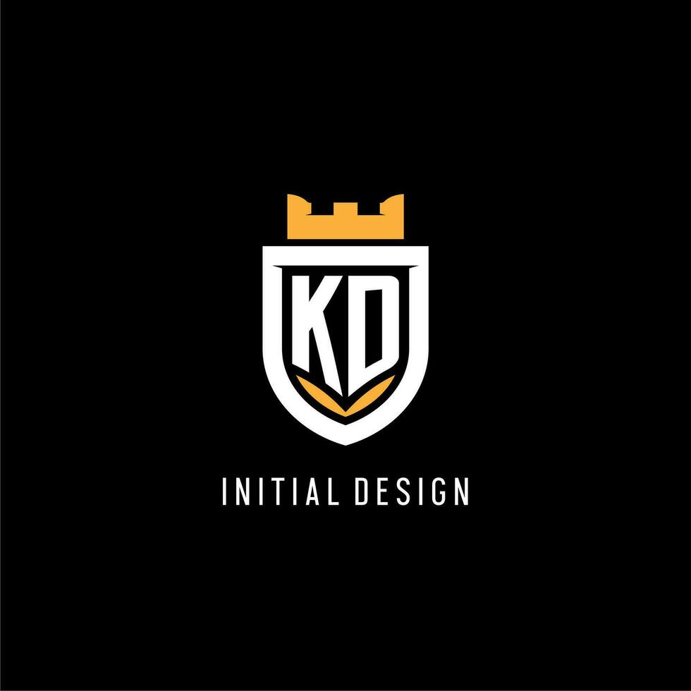 Initial KD logo with shield, esport gaming logo monogram style vector