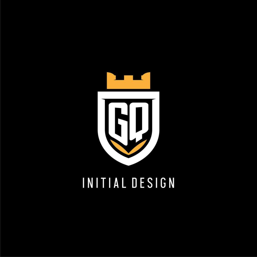 inicial gq logo con proteger, deporte juego de azar logo monograma estilo vector