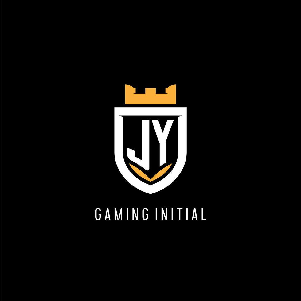 Initial JY logo with shield, esport gaming logo monogram style vector