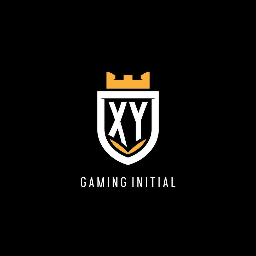 Initial XY logo with shield, esport gaming logo monogram style vector