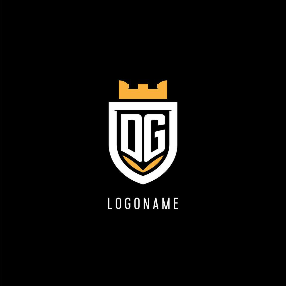 Initial DG logo with shield, esport gaming logo monogram style vector