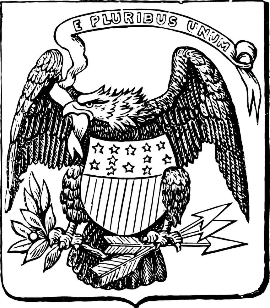 The Great Seal of the United States, 1782, vintage illustration vector