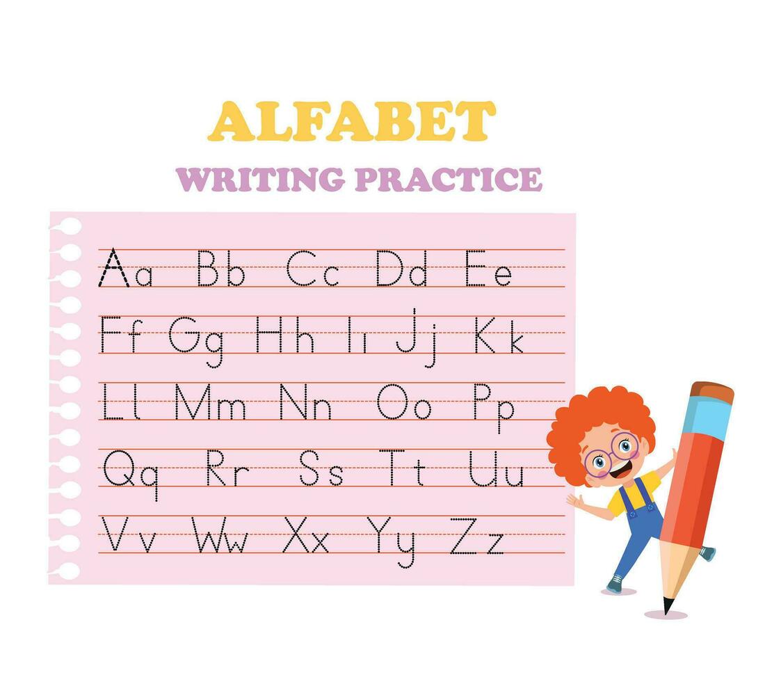 Alphabet letters tracing worksheet with all alphabet letters vector