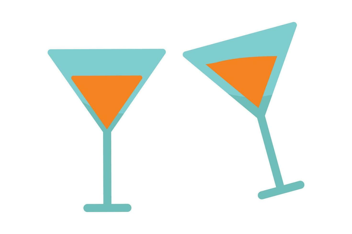 cocktail glass vector element illustration. flat icon style. suitable for party element