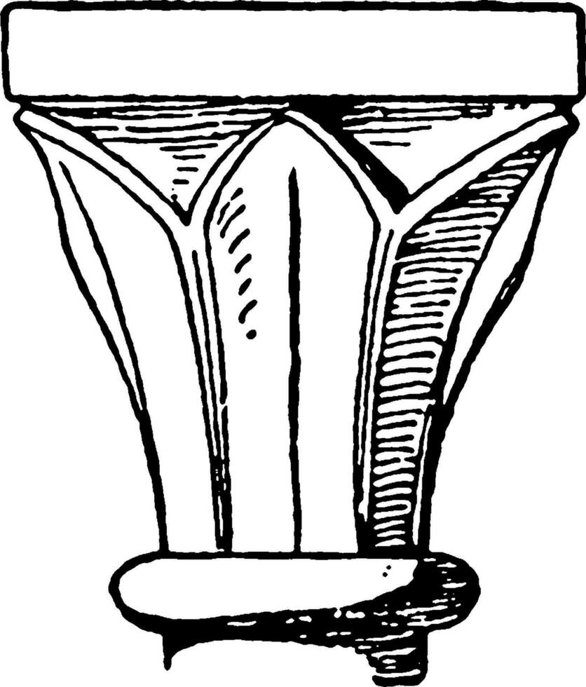 Romanesque Capital, from Freiburg,  vintage engraving. vector