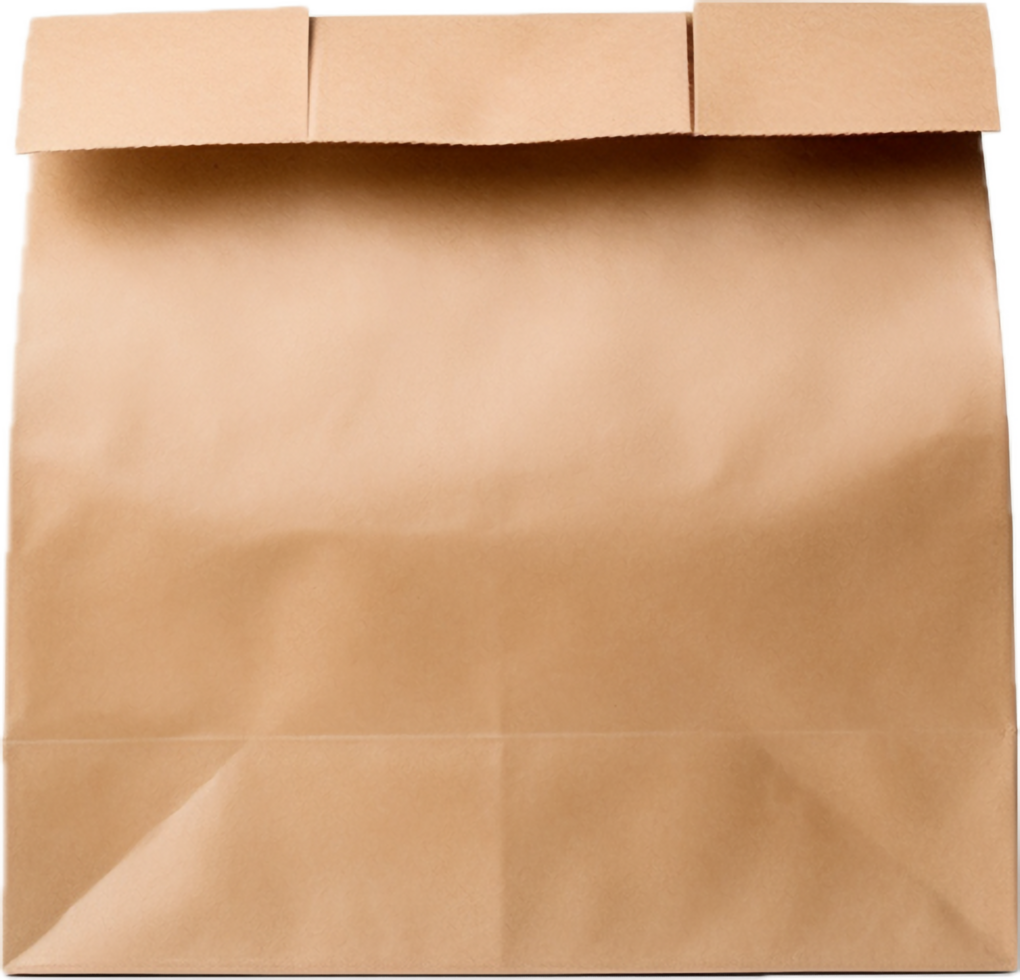 AI generated brown paper lunch bag png