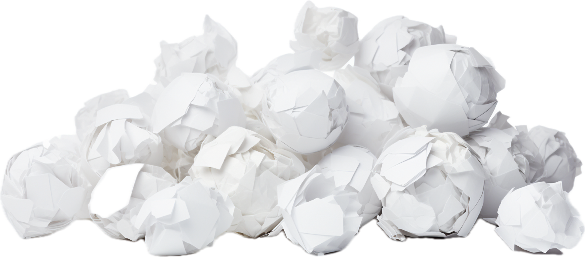 AI generated crumbled paper balls png